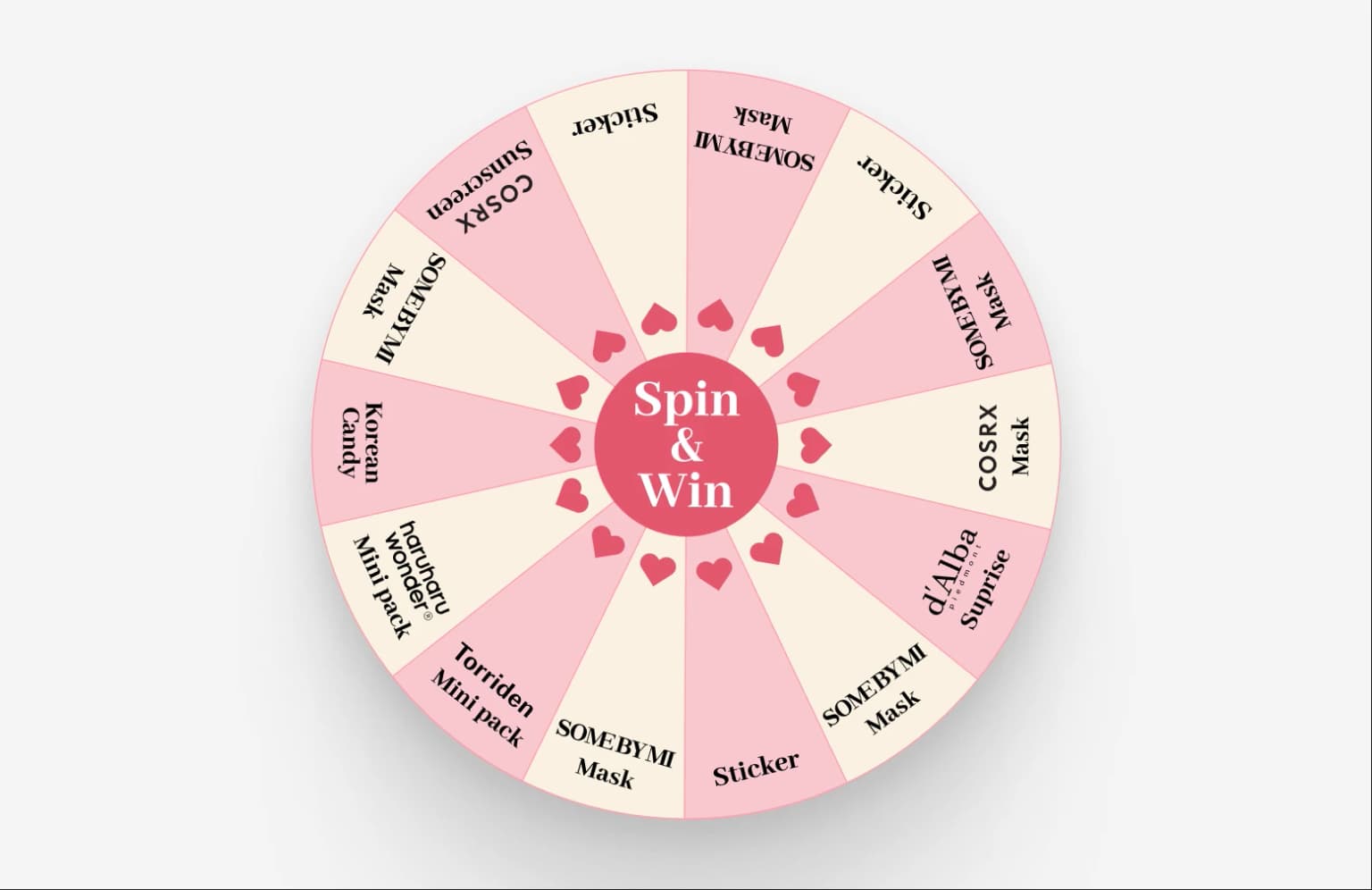 Amazon K-Beauty Week spin the wheel interactive game design