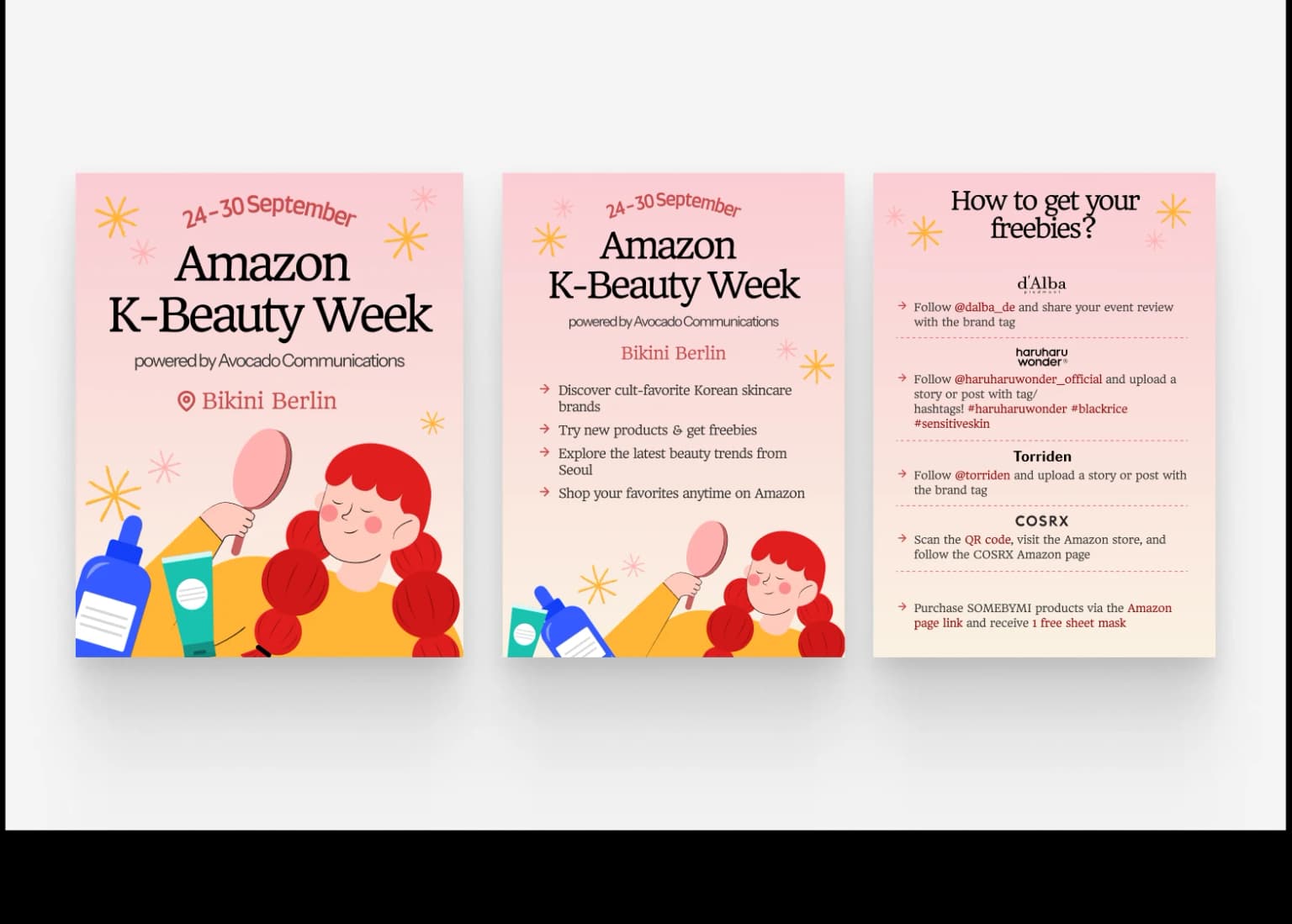 Amazon K-Beauty Week brochures and printed materials